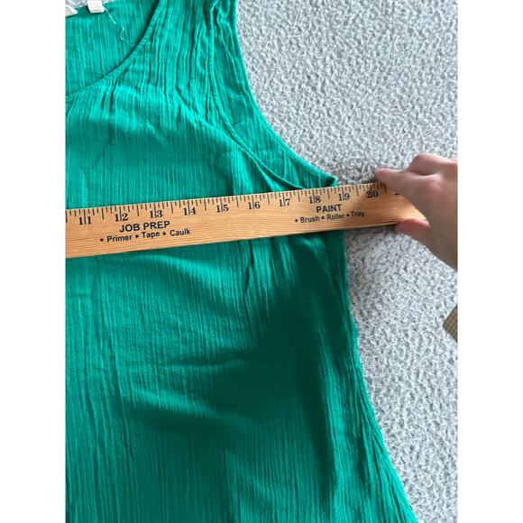 Soft Surroundings Tank Top Medium Lined Gauze Sleeveless Green Cotton Boho Beach - Picture 7 of 11